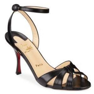 Christian Louboutin Trezuma 85mm Leather  Sandal  Black 38.5